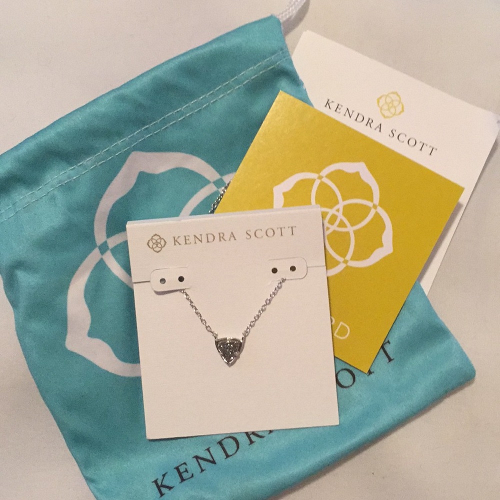 NWT Kendra Scott Silver Druzy Necklace